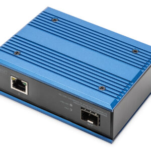 DIGITUS 10/100/1000Base-TX (PoE) - 1000Base-FX Endüstriyel Media Converter